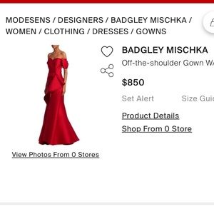 Bradley Mishka, Off-the-Shoulder Gown w/ Dramatic Ruffle worn one size 8!!